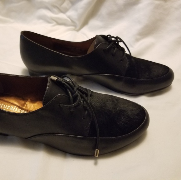 Naturalizer Oxford Loafer Flats with Calf Hair Toe - Picture 1 of 4
